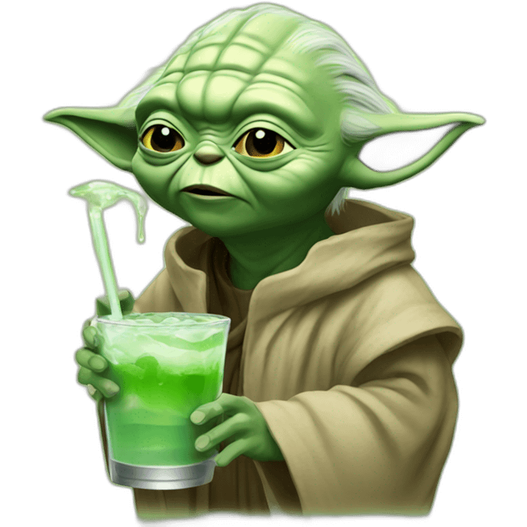 Yoda drinks emoji