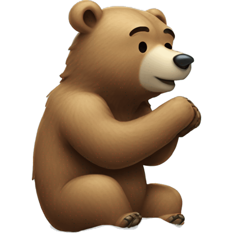 Bear smelling snow emoji