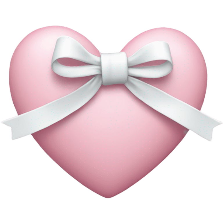 Pastel pink heart with white bow emoji