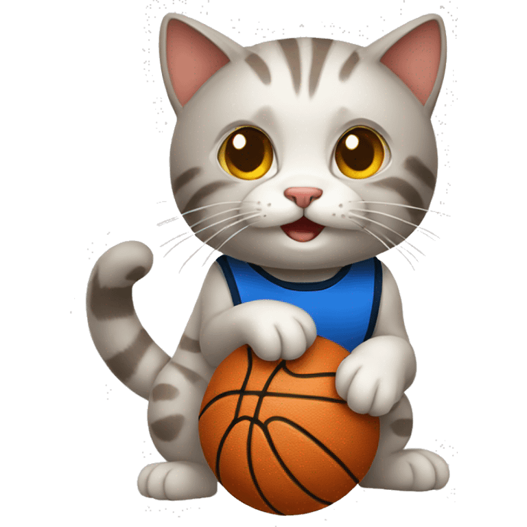 cat playing basketball emoji