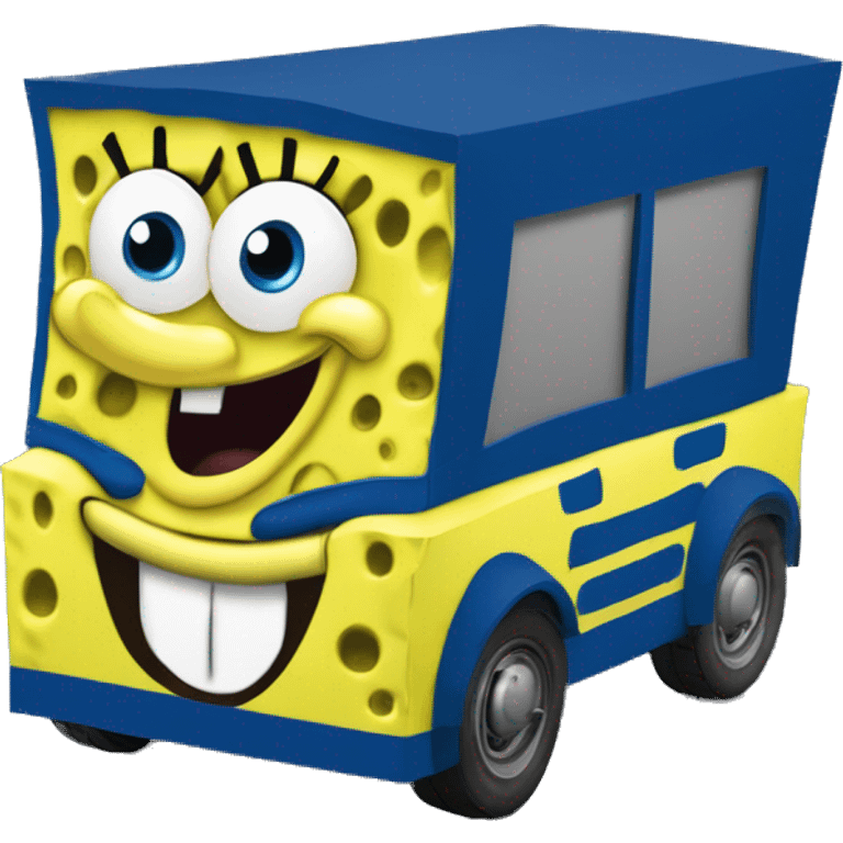 Spongebob wide-body dark blue Cardstock Papercraft fr-s racecar emoji