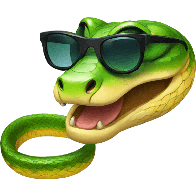 Snake with sunglasses emoji