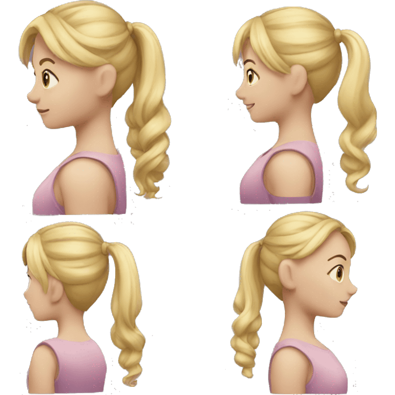 girl with blond hair in a ponytail emoji