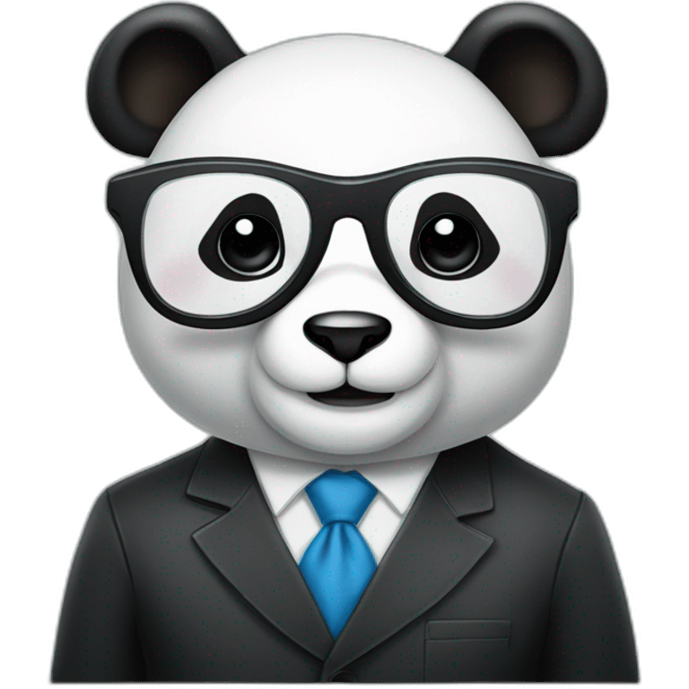 Panda qui porte des lunette et une cravate emoji