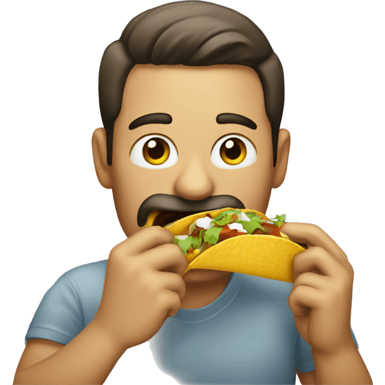 A man eating a taco emoji