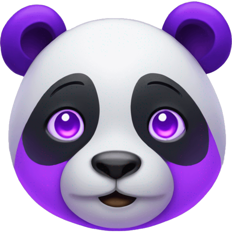 cute neon purple panda emoji