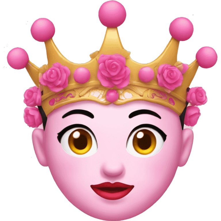 Pink Peking Opera Head Crown emoji