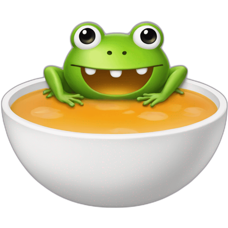 soup upsets the frog's stomach emoji