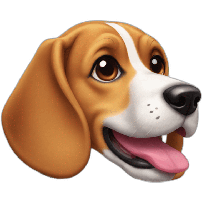 beagle sticking tongue out emoji