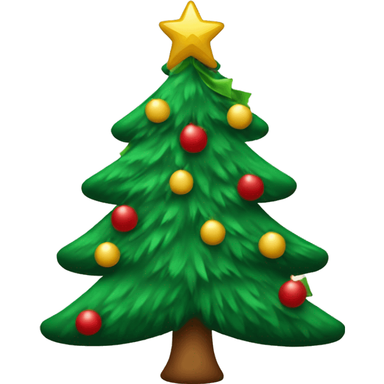 Christmas tree with bow on it emoji