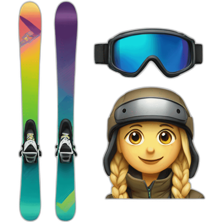 Skis and snowboard emoji