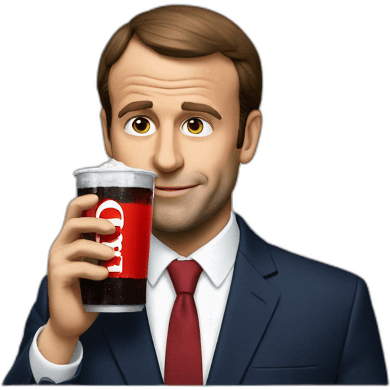 macron sipping coke emoji