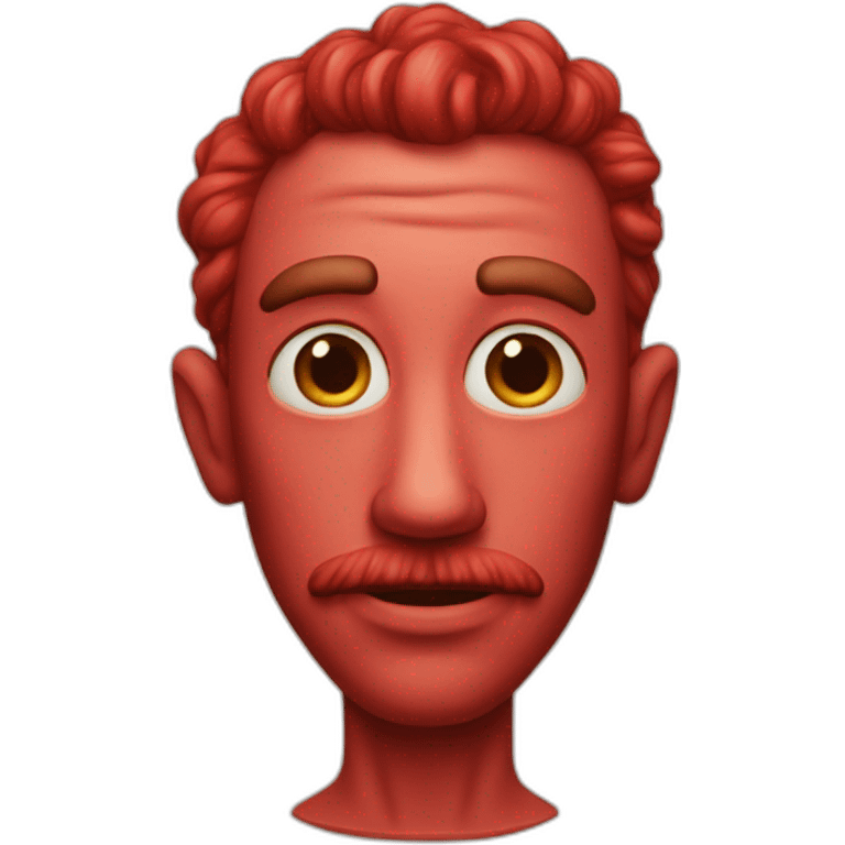 A strange, beautiful red man  emoji