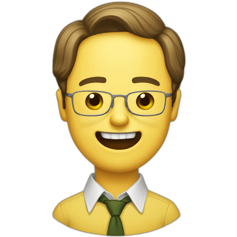 Dwight Schrute laughing yellow shirt emoji