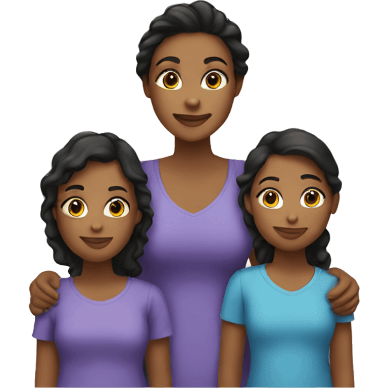 Mom with 3 daughters emoji