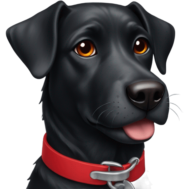 Black dog with red collar  emoji