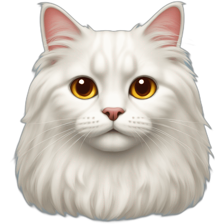 white and red Scottish longhair cat emoji