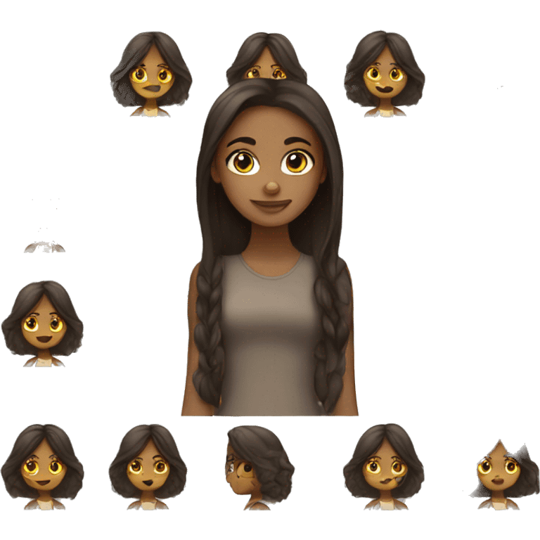 Beautiful brown girl with long hair emoji