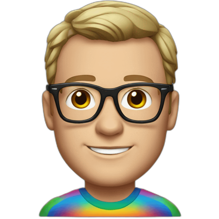 Jonathan Toews wearing glasses and rainbow clothes emoji