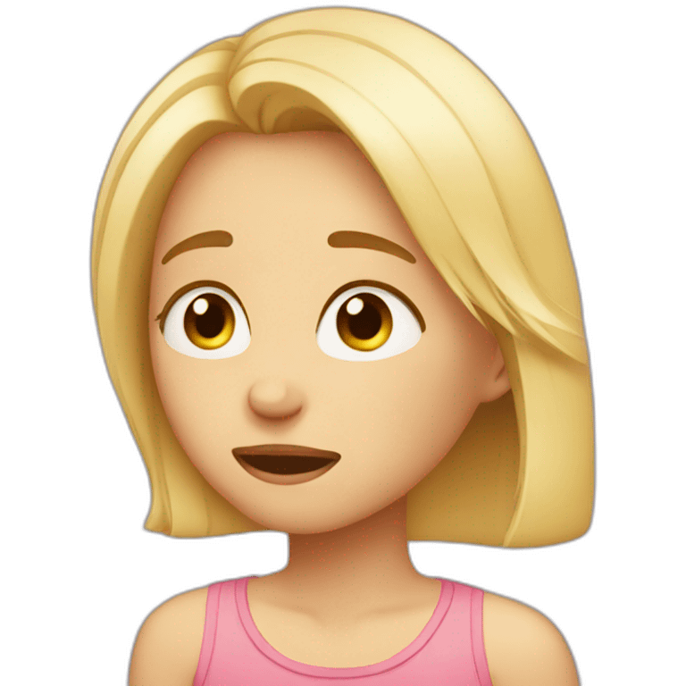 Blond girl is crying emoji