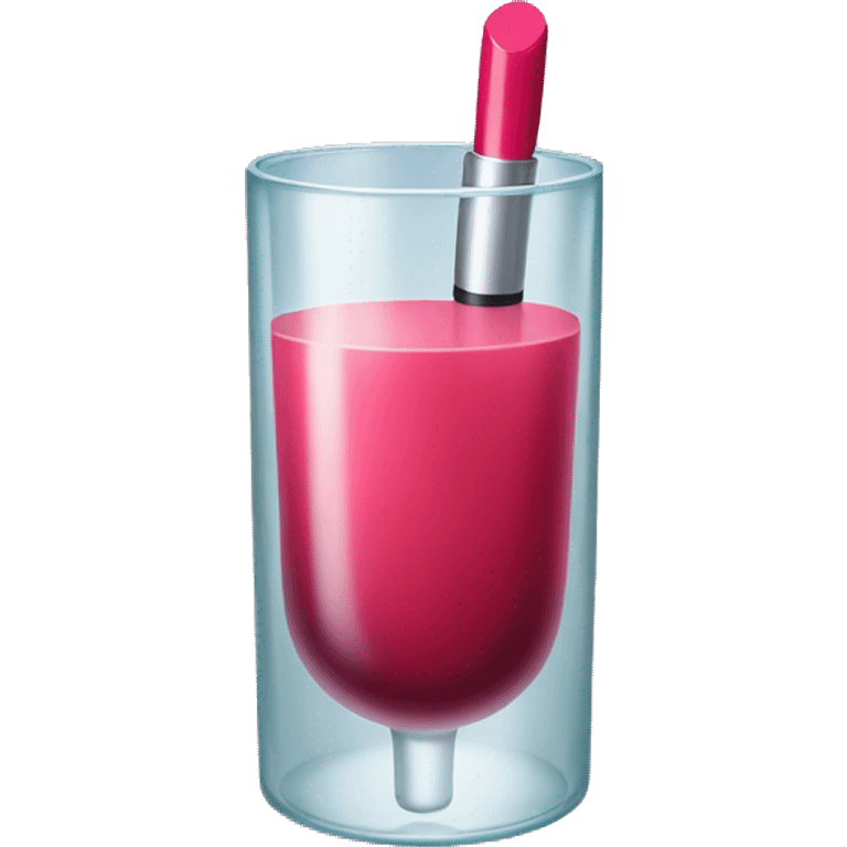 glass of vibe with lipstick in it emoji