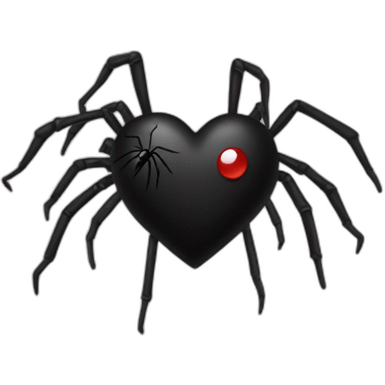 black heart with spider emoji