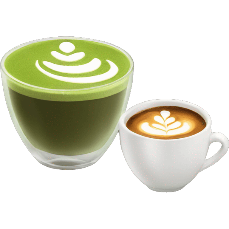 matcha latte with a shot of espresso emoji