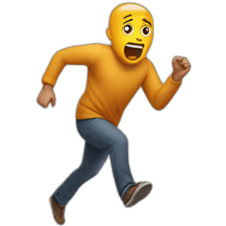 scared man running away emoji