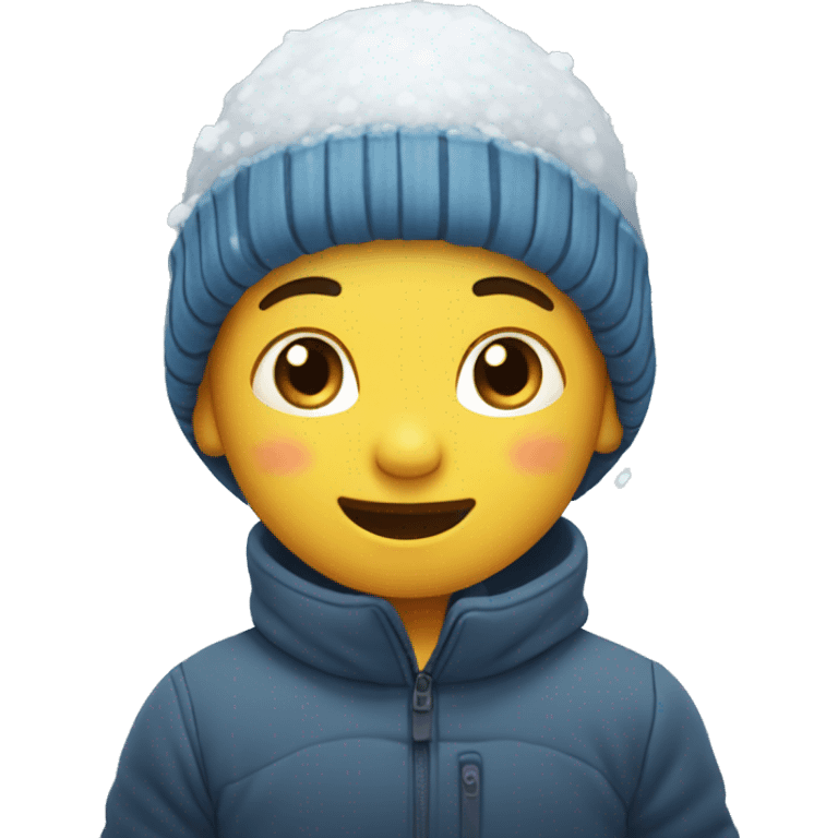 Little boy playing with snow  emoji