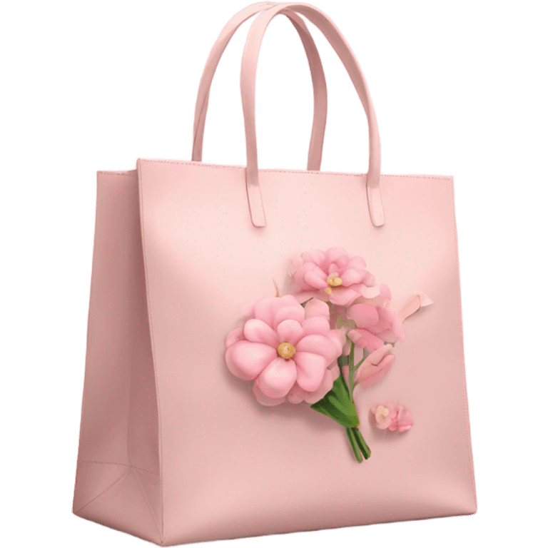 Light pink ep bag with flowers  emoji