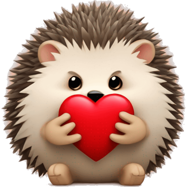 hedgehog holding a red heart emoji