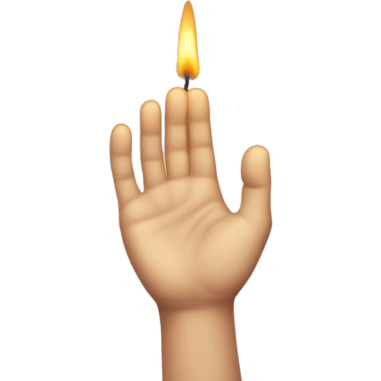 hand that seems like it is holding a candle but the candle is not seen emoji