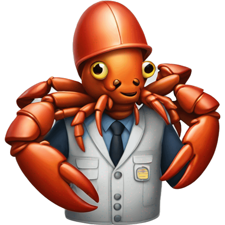 Lobster with a security outfit  emoji