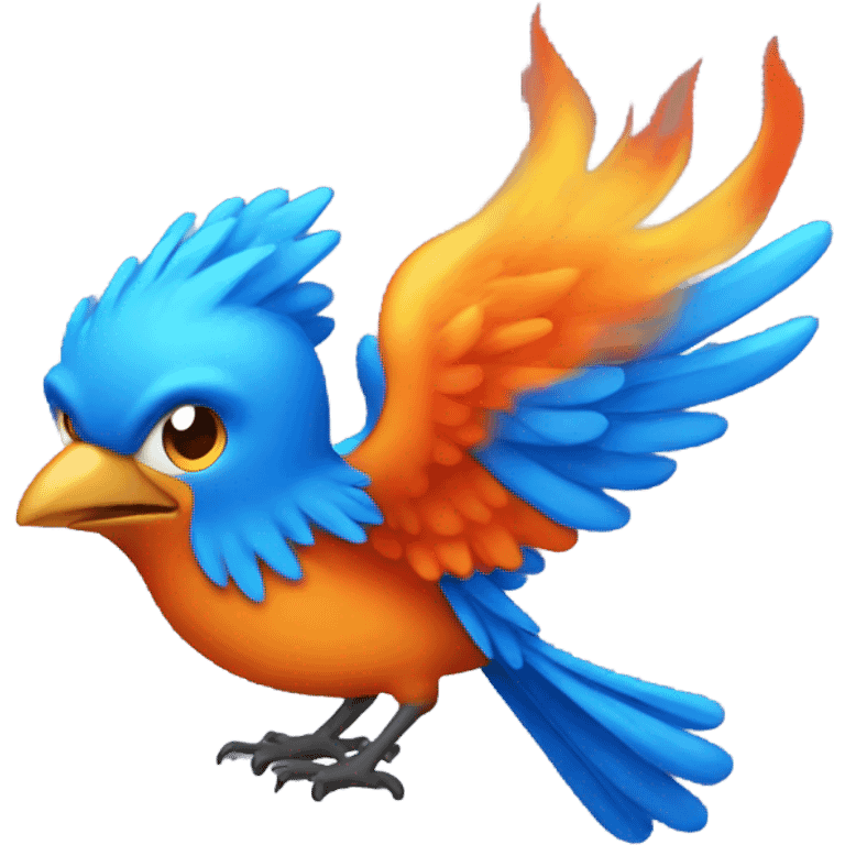 fiery blue bird emoji