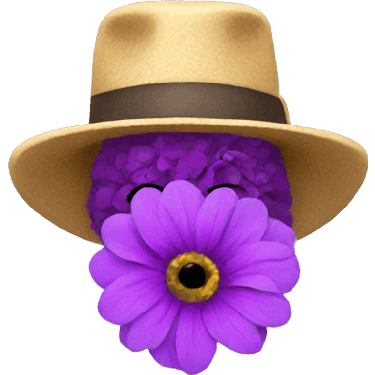 Flower with hat emoji