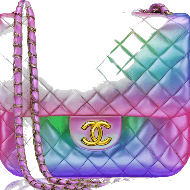 Iridescent gradient hue Chanel bag emoji