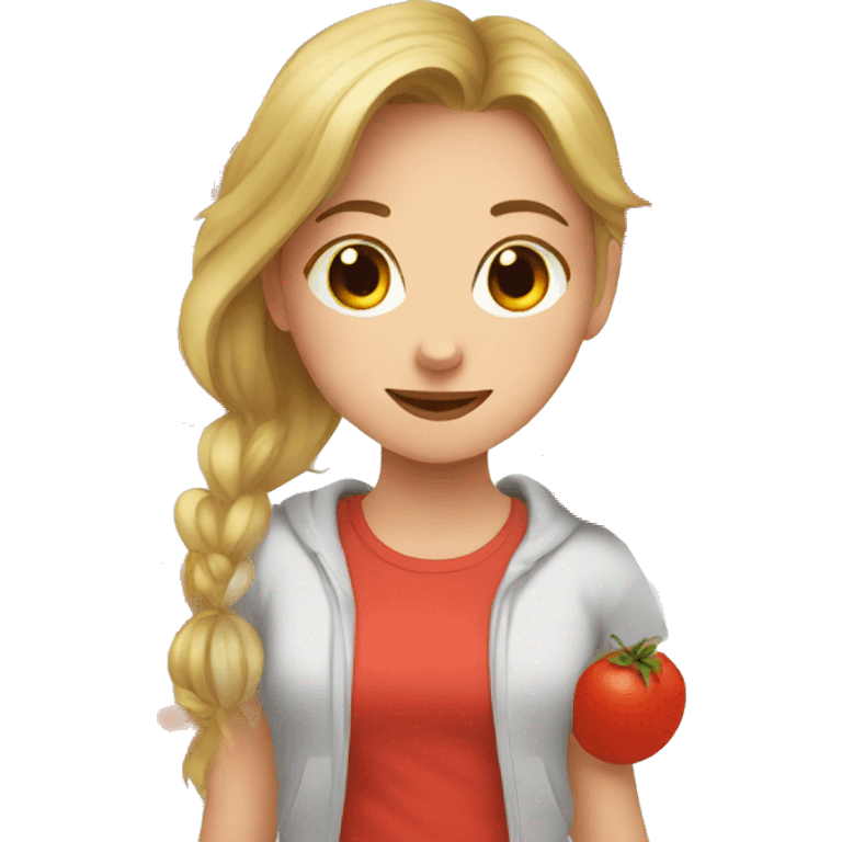 Girl with tomato emoji