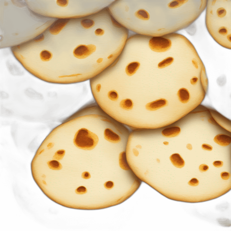 Small Stack of flour tortillas with some grill marks emoji