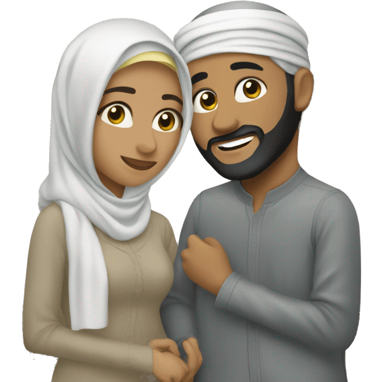 muslim coupe love chatting emoji