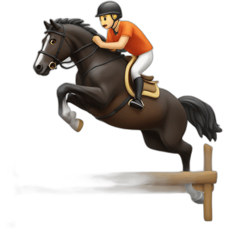 Cheval qui saute un obstacle emoji