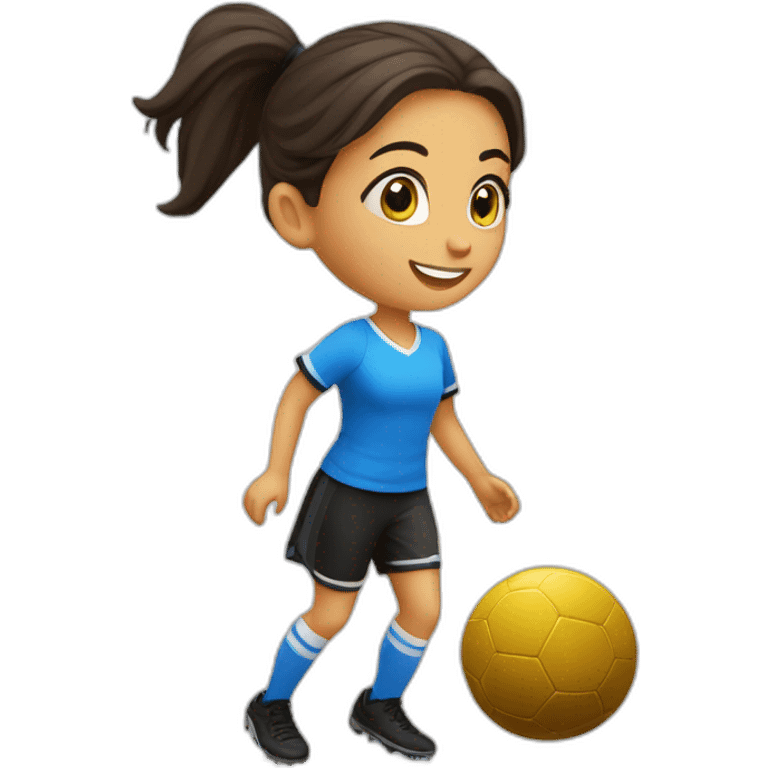 Girl play football in Al nascer Al sode emoji