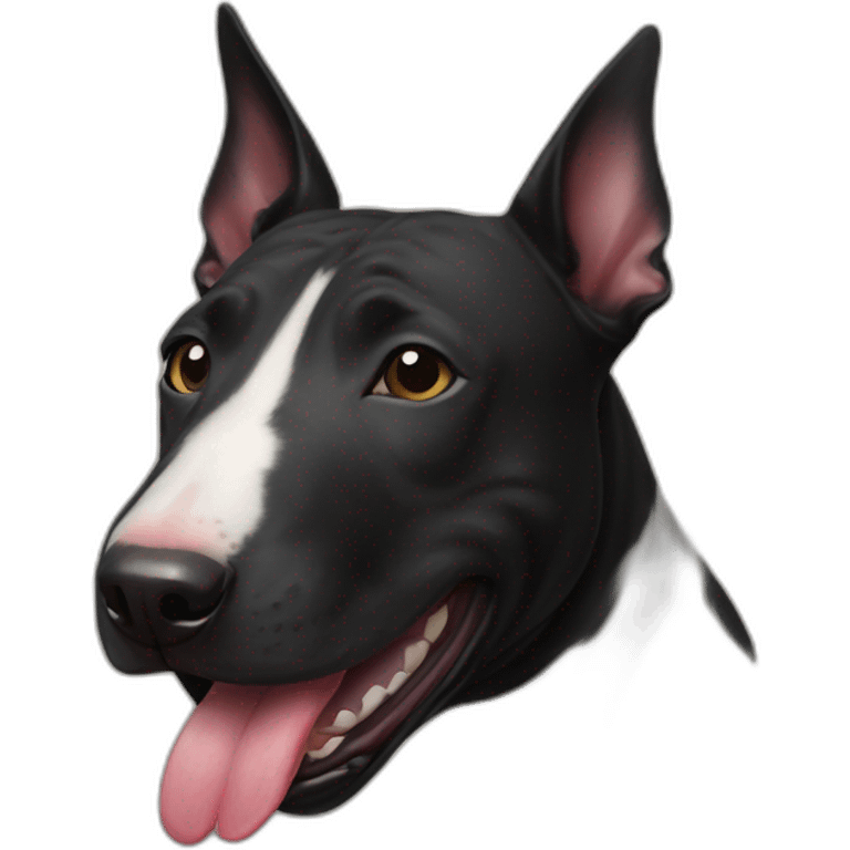 black bull terrier with tongue emoji