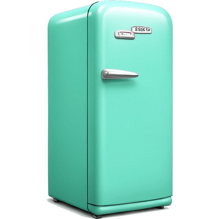 Realistic isolated tiffany blue vintage retro fridge emoji