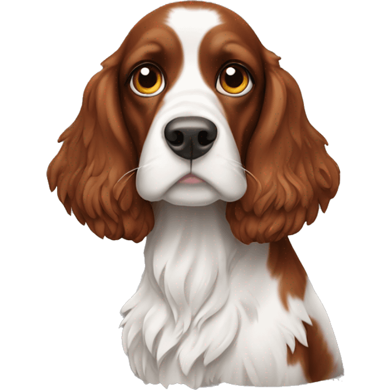 Red and white hunting spaniel emoji