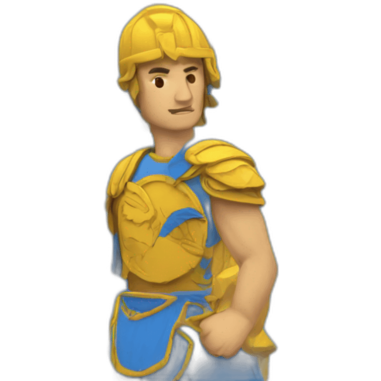 Roman warrior blue and yellow emoji