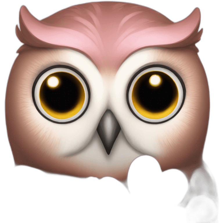 owl pink flower  emoji