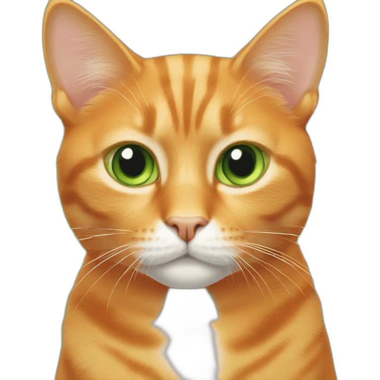 Orange cat green eyes emoji