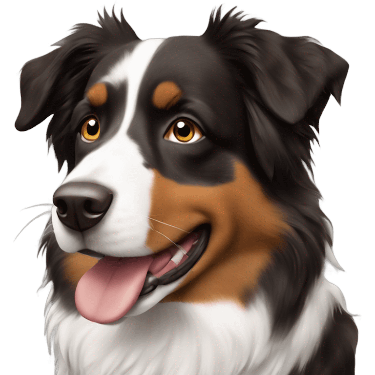 Black brown and white Australian shepherd  emoji