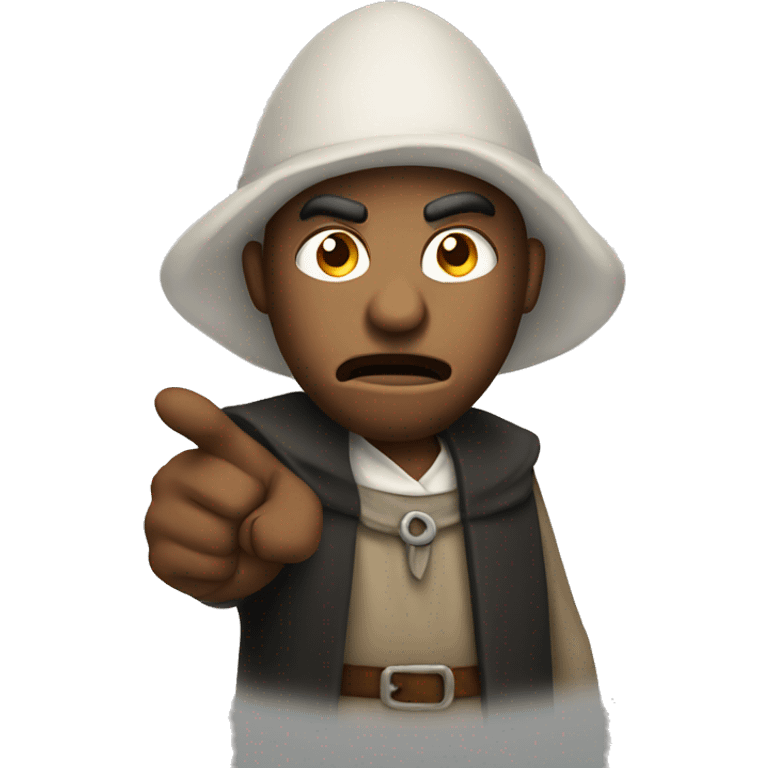 Angry pilgrim pointing forward   emoji