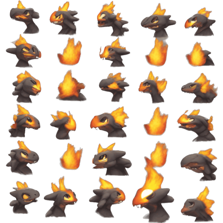 Reptincel Pokémon fire emoji